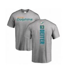 Football Miami Dolphins #63 Michael Deiter Ash Backer T-Shirt