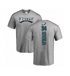 Philadelphia Eagles #34 Andrew Sendejo Ash Backer T-Shirt