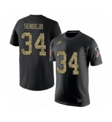 Philadelphia Eagles #34 Andrew Sendejo Black Camo Salute to Service T-Shirt