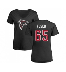 Football Women's Atlanta Falcons #65 Brandon Fusco Black Name & Number Logo T-Shirt