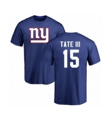 Football New York Giants #15 Golden Tate III Royal Blue Name & Number Logo T-Shirt