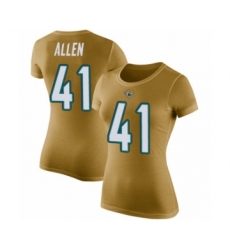 Football Women's Jacksonville Jaguars #41 Josh Allen Gold Rush Pride Name & Number T-Shirt