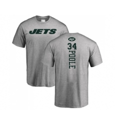 Football New York Jets #34 Brian Poole Ash Backer T-Shirt