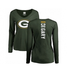 Football Women's Green Bay Packers #52 Rashan Gary Green Backer Long Sleeve T-Shirt