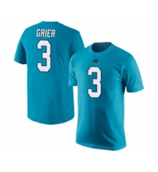 Football Men's Carolina Panthers #3 Will Grier Blue Rush Pride Name & Number T-Shirt