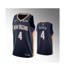 Men's New Orleans Pelicans #4 J.J. Redick Navy Icon Edition Stitched Jersey