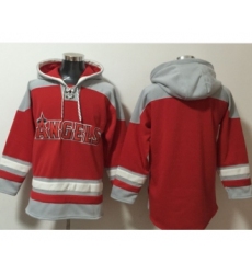 Men's Los Angeles Angels Blank Red Ageless Must Have Lace Up Pullover Hoodie