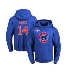 Cubs #14 Ernie Banks Blue 2016 World Series Champions Primary Logo Pullover MLB Hoodie