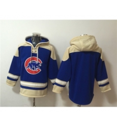 Men's Chicago Cubs Blank Ageless Must-Have Lace-Up Pullover Hoodie