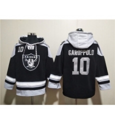 Men's Las Vegas Raiders #10 Jimmy Garoppolo Black Ageless Must-Have Lace-Up Pullover Hoodie