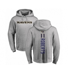 Football Baltimore Ravens #11 Seth Roberts Ash Backer Pullover Hoodie