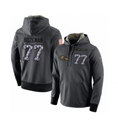 Football Men's Baltimore Ravens #77 Bradley Bozeman Stitched Black Anthracite Salute to Service Player Performance Hoodie