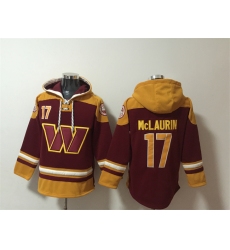 Men's Washington Commanders #17 Terry McLaurin Burgundy Ageless Must-Have Lace-Up Pullover Hoodie