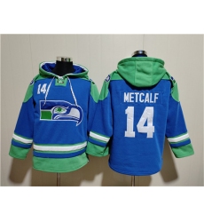 Men's Seattle Seahawks #14 DK Metcalf Ageless Must-Have Lace-Up Pullover Hoodie