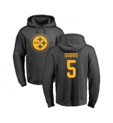 Football Pittsburgh Steelers #5 Joshua Dobbs Ash One Color Pullover Hoodie