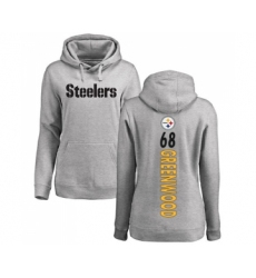 Football Women's Pittsburgh Steelers #68 L.C. Greenwood Ash Backer Pullover Hoodie