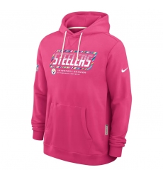 Men's Pittsburgh Steelers Pink 2026 Crucial Catch Sideline Standard Issue Dri-FIT Pullover Hoodie