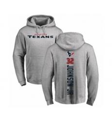 Football Houston Texans #32 Lonnie Johnson Ash Backer Pullover Hoodie