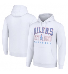 Men's Tennessee Titans White Throwback Logo Pullover Hoodie