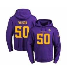 Football Men's Minnesota Vikings #50 Eric Wilson Purple(Gold No.) Name & Number Pullover Hoodie