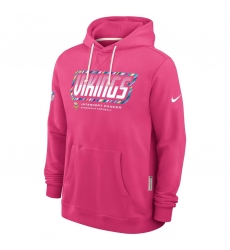 Men's Minnesota Vikings Pink 2026 Crucial Catch Sideline Standard Issue Dri-FIT Pullover Hoodie