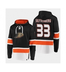 Men's Anaheim Ducks #33 Jakob Silfverberg Black Ageless Must-Have Lace-Up Pullover Hoodie