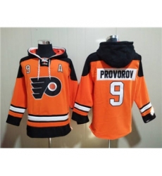 Men's Philadelphia Flyers #9 Ivan Provorov Orange Ageless Must-Have Lace-Up Pullover Hockey Hoodie