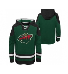 Men's Minnesota Wild Blank Green Ageless Must-Have Lace-Up Pullover Hockey Hoodie