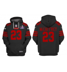Men's San Francisco 49ers #23 Christian McCaffrey Black Super Bowl LVIII Alternate Pullover Hoodie