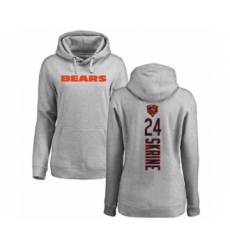 Football Women's Chicago Bears #24 Buster Skrine Ash Backer Pullover Hoodie