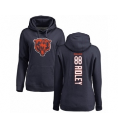 Football Women's Chicago Bears #88 Riley Ridley Navy Blue Backer Pullover Hoodie