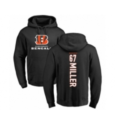 Football Cincinnati Bengals #67 John Miller Black Backer Pullover Hoodie