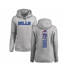 Football Women's Buffalo Bills #70 Cody Ford Ash Backer Pullover Hoodie