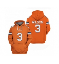 Men's Denver Broncos #3 Russell Wilson Orange Pullover Hoodie