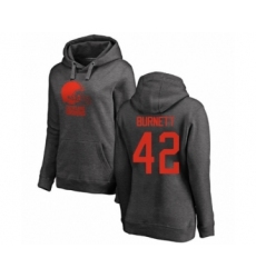 Football Women's Cleveland Browns #42 Morgan Burnett Ash One Color Pullover Hoodie