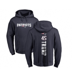 Football New England Patriots #45 Donald Trump Navy Blue Backer Pullover Hoodie