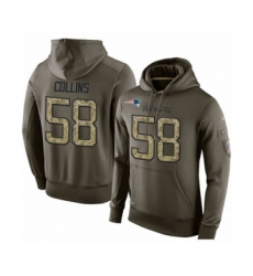Football New England Patriots #58 Jamie Collins Green Salute To Service Men's Pullover Hoodie