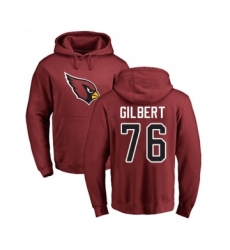 Football Arizona Cardinals #76 Marcus Gilbert Maroon Name & Number Logo Pullover Hoodie