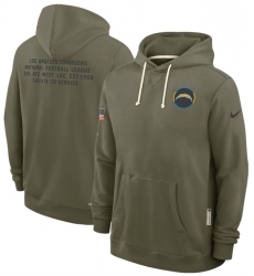 Men's Los Angeles Chargers Olive 2025 Salute to Service Pullover Hoodie