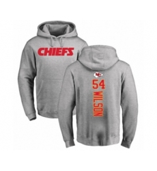 Football Kansas City Chiefs #54 Damien Wilson Ash Backer Pullover Hoodie