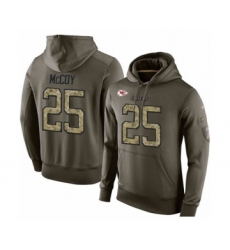 Football Men's Kansas City Chiefs #25 LeSean McCoy Green Salute To Service Pullover Hoodie