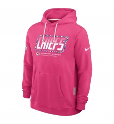 Men's Kansas City Chiefs Pink 2026 Crucial Catch Sideline Standard Issue Dri-FIT Pullover Hoodie