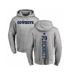 Football Dallas Cowboys #79 Michael Bennett Ash Backer Pullover Hoodie