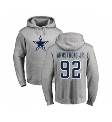 Football Dallas Cowboys #92 Dorance Armstrong Jr. Ash Name & Number Logo Pullover Hoodie