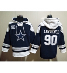 Men's Dallas Cowboys #90 Demarcus Lawrence Navy Blue Ageless Must Have Lace Up Pullover Hoodie