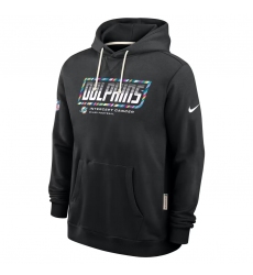 Men's Miami Dolphins Black 2026 Crucial Catch Sideline Standard Issue Dri-FIT Pullover Hoodie