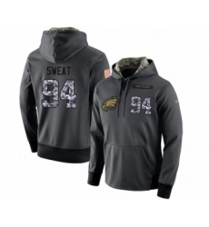 Football Men's Philadelphia Eagles #94 Josh Sweat Stitched Black Anthracite Salute to Service Player Performance Hoodie