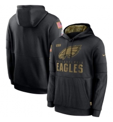 Men's NFL Philadelphia Eagles 2020 Salute To Service Black Pullover Hoodie