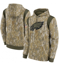 Men's Philadelphia Eagles Nike Camo 2021 Salute To Service Therma Performance Pullover Hoodie