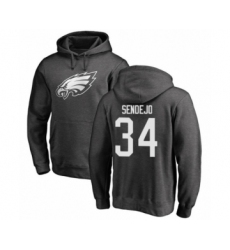 Philadelphia Eagles #34 Andrew Sendejo Ash One Color Pullover Hoodie